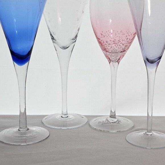 Mismatched Wine Glassware Collection set/4 vintage mixed design cocktail glasses - Picture 8 of 13